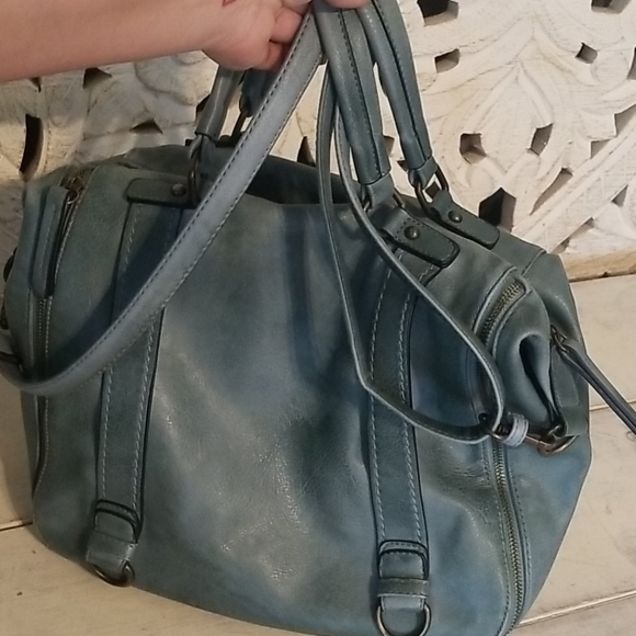 Vegan leather hobo medium Robin Blue Larger Satchel Vegan Leather Hobo bag - Picture 10 of 11